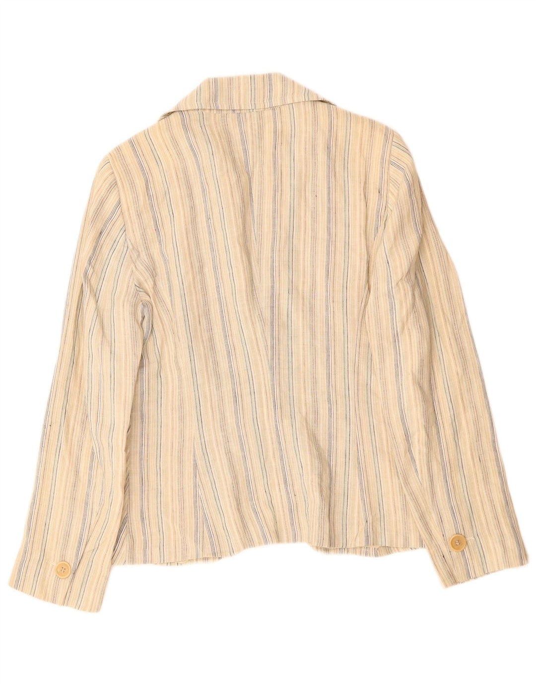 MAX & CO. Giacca blazer da donna a 2 bottoni UK 16 Lino a righe beige grande