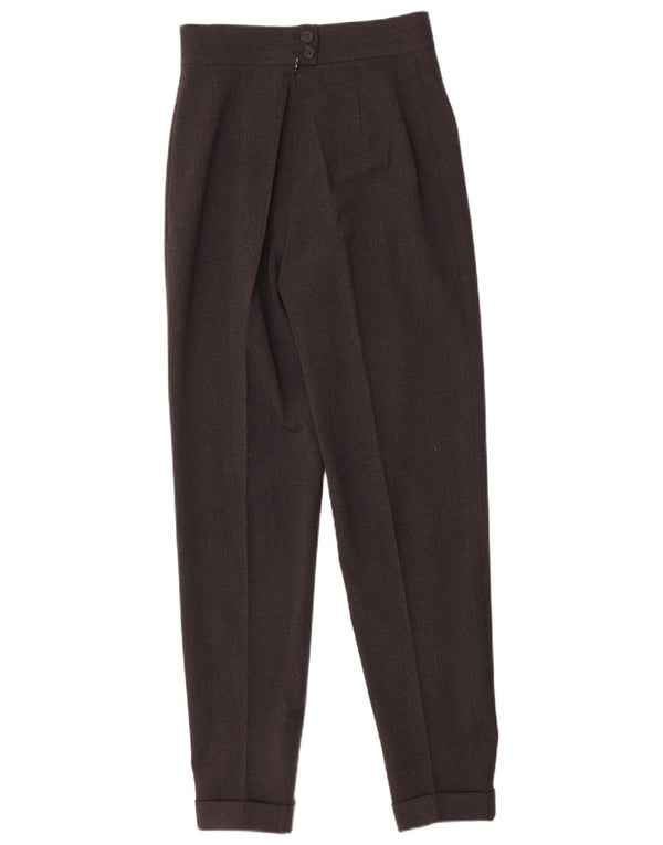Pantaloni da abito affusolati a vita alta da donna Sportmax UK 12 Medium W26 L30 Grigio