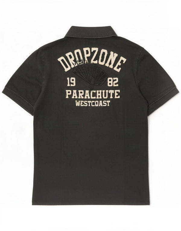 Rara polo da rugby grafica da uomo grande in cotone grigio