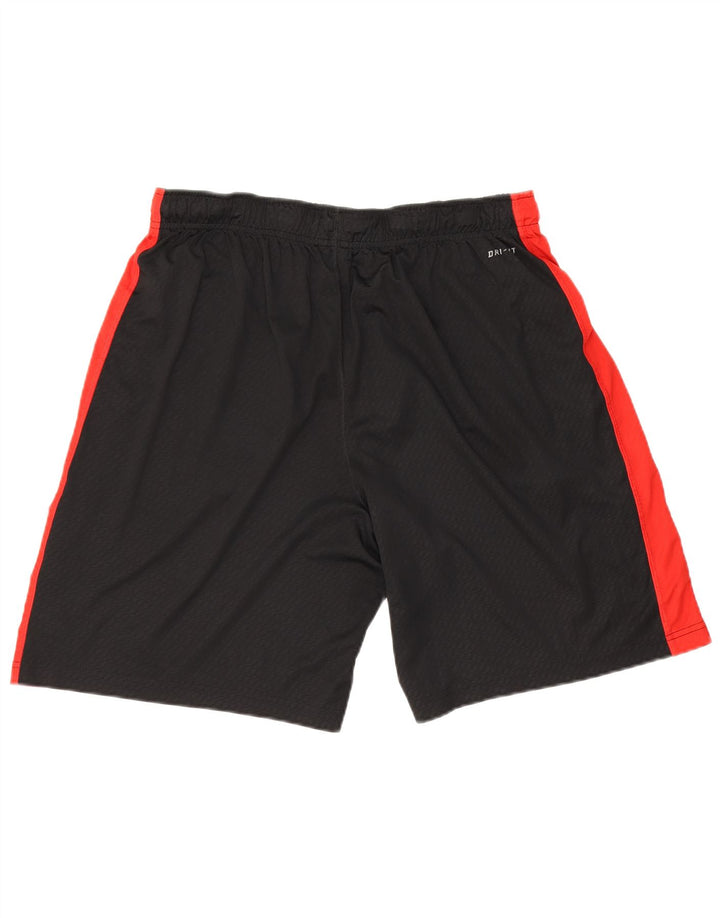 Pantaloncini sportivi Nike Dri Fit da uomo, grandi, in poliestere color block nero