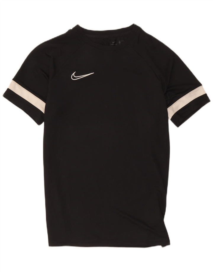 T-shirt Nike da uomo Dri Fit, top in poliestere color block medio nero