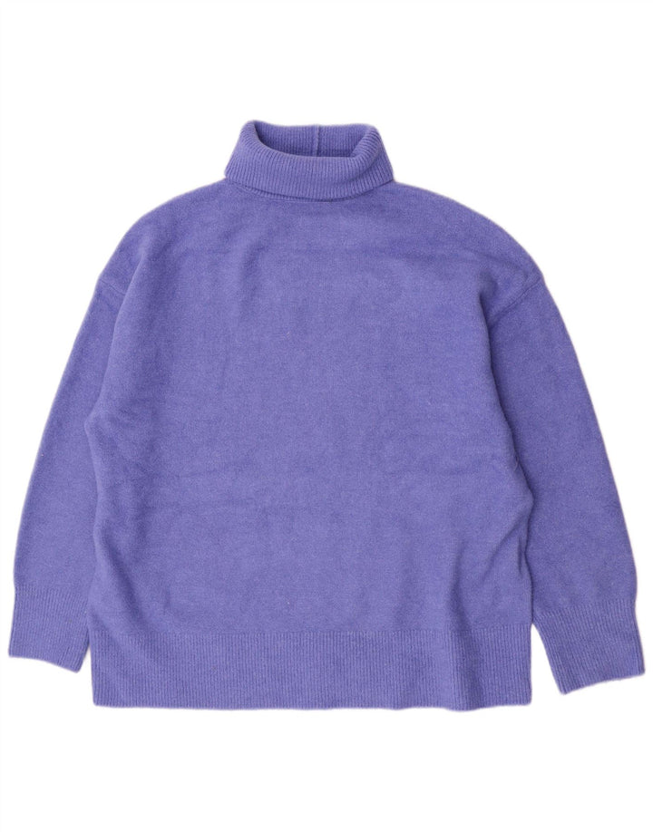 Maglione maglione oversize con collo alto da donna Zara UK 14 Acrilico viola medio