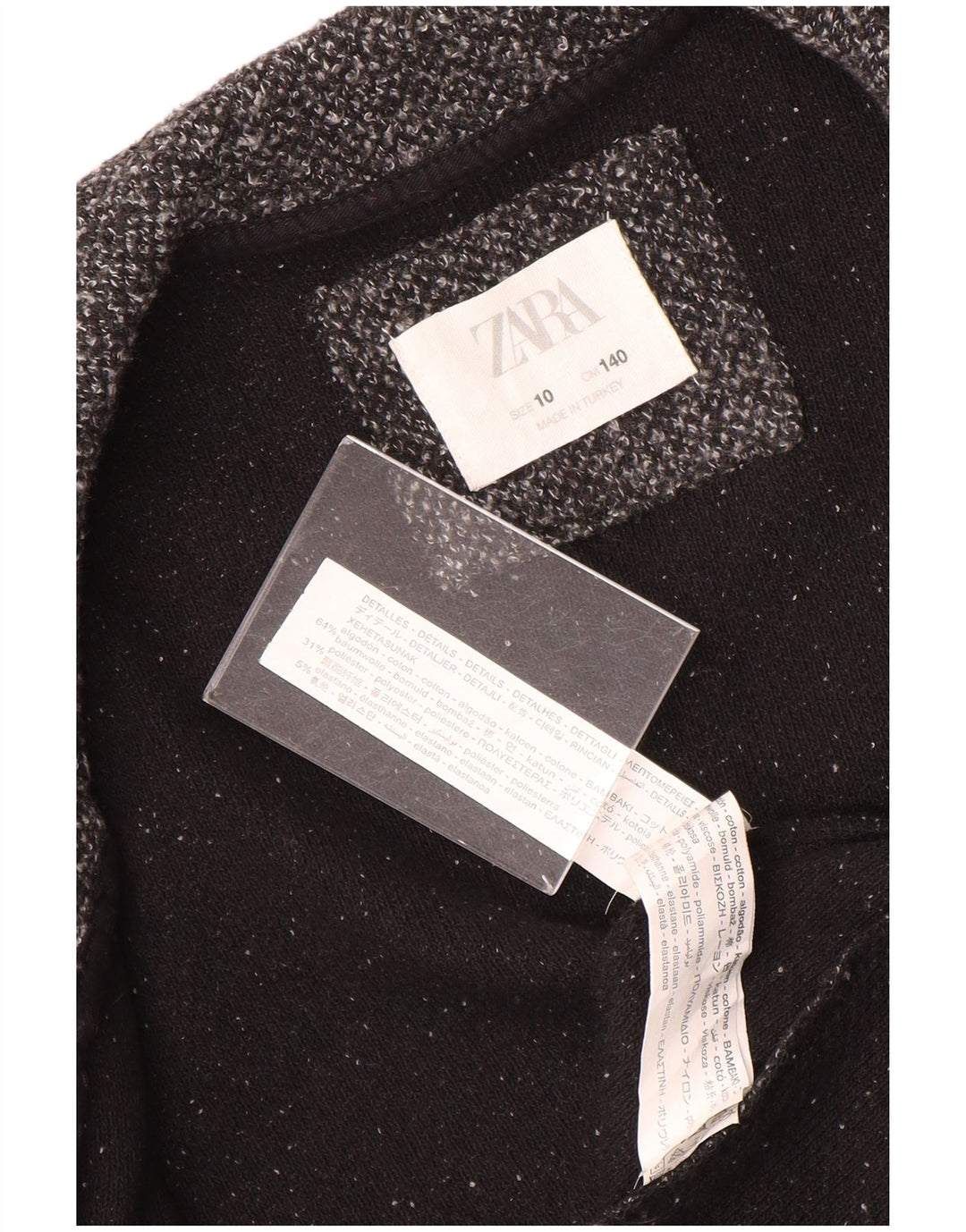 Giacca blazer a 2 bottoni per ragazze Zara 9-10 anni grigia chiazzata