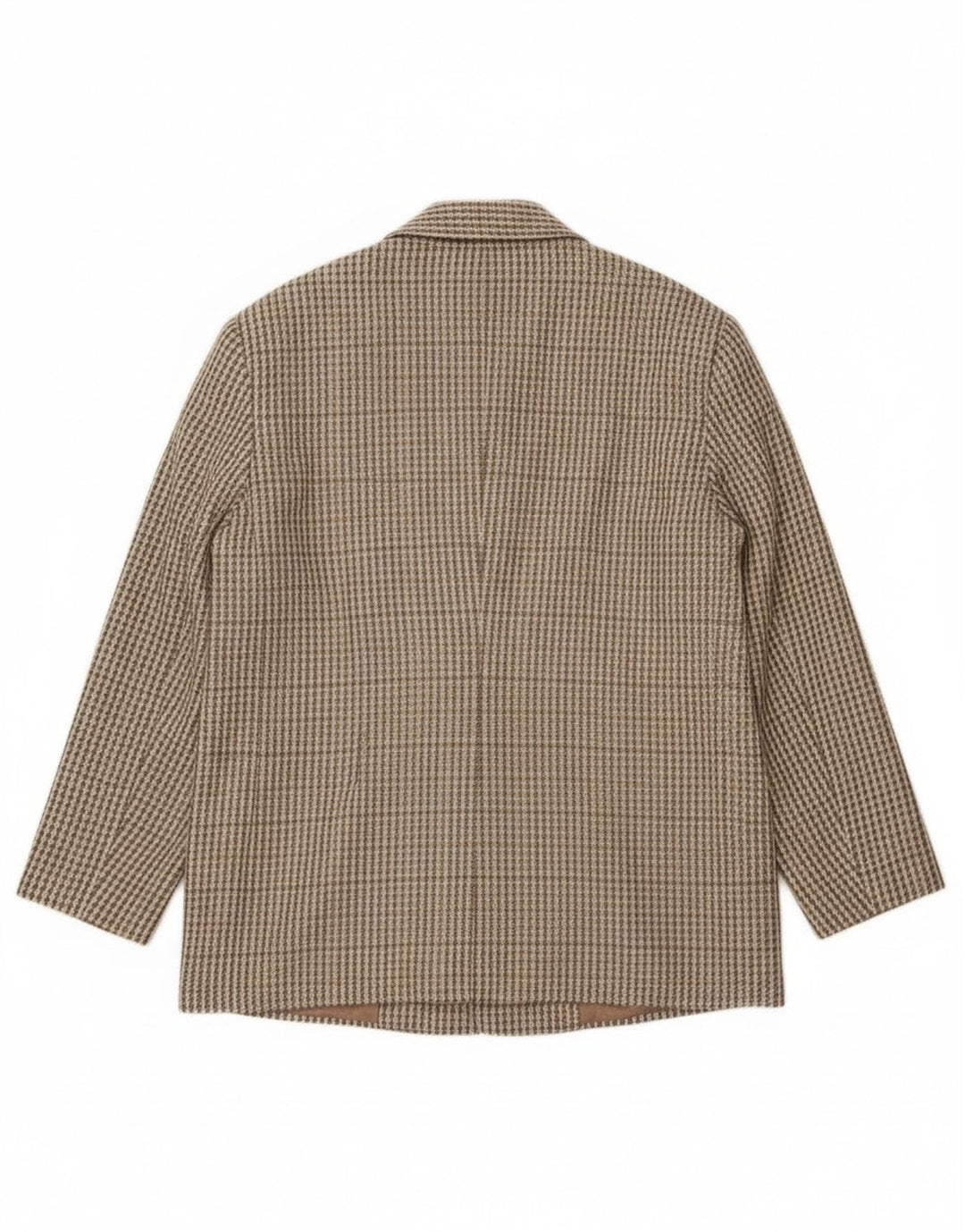 Giacca blazer vintage da donna a 2 bottoni IT 46 grande lana a quadretti kaki