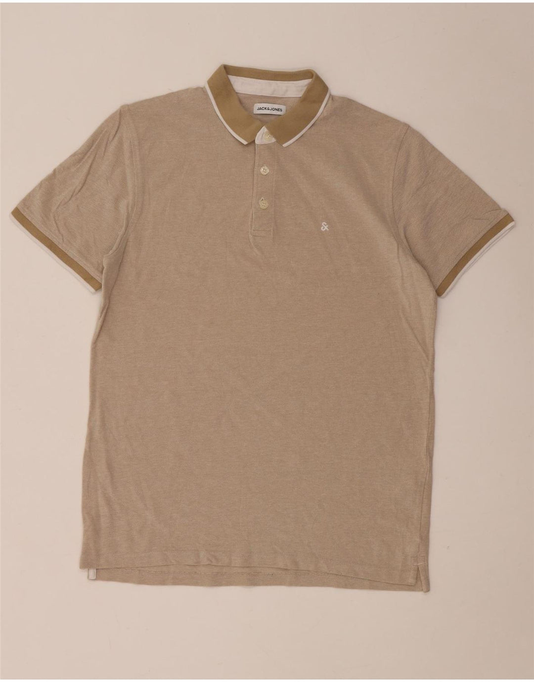 Polo da uomo Jack & Jones XL in cotone beige