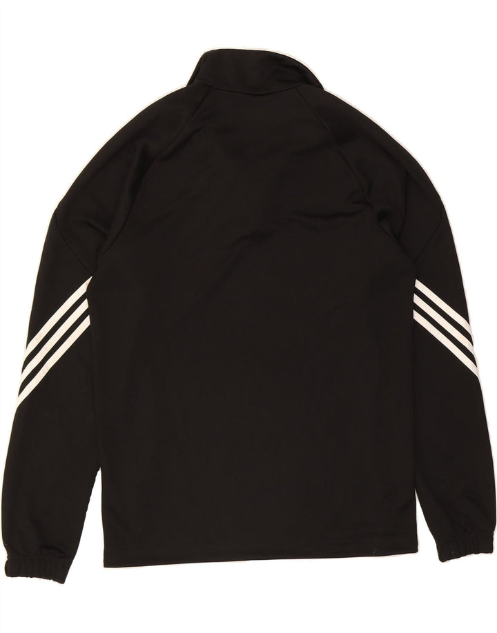 ADIDAS Mens Climalite Graphic Zip Neck Pullover Tracksuit Top Small Black Vintage Adidas and Second-Hand Adidas from Messina Hembry 