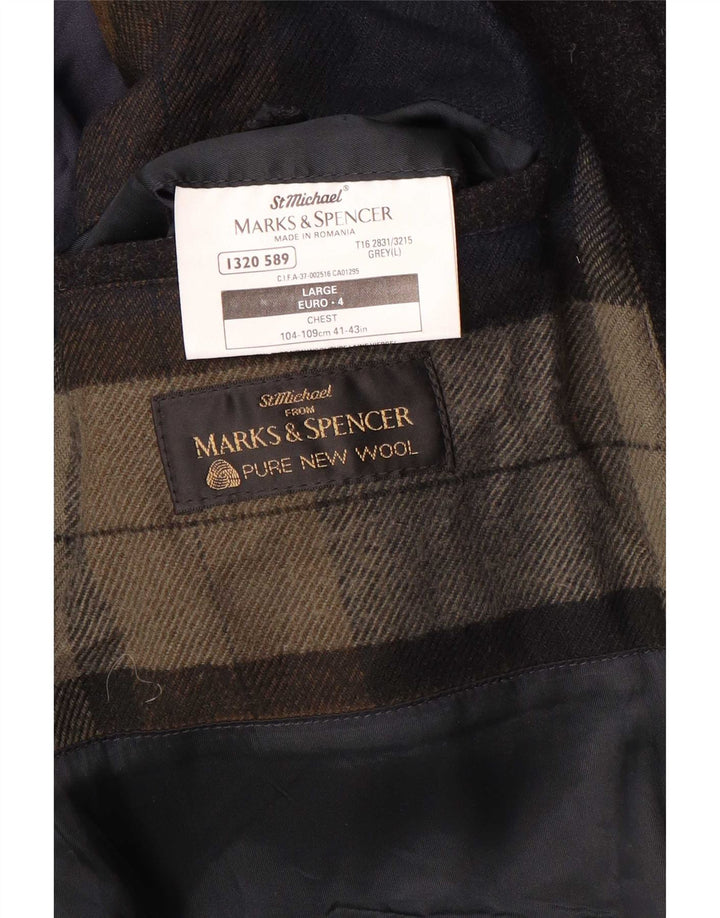 Cappotto da uomo Marks & Spencer UK 40 grande lana vergine grigia