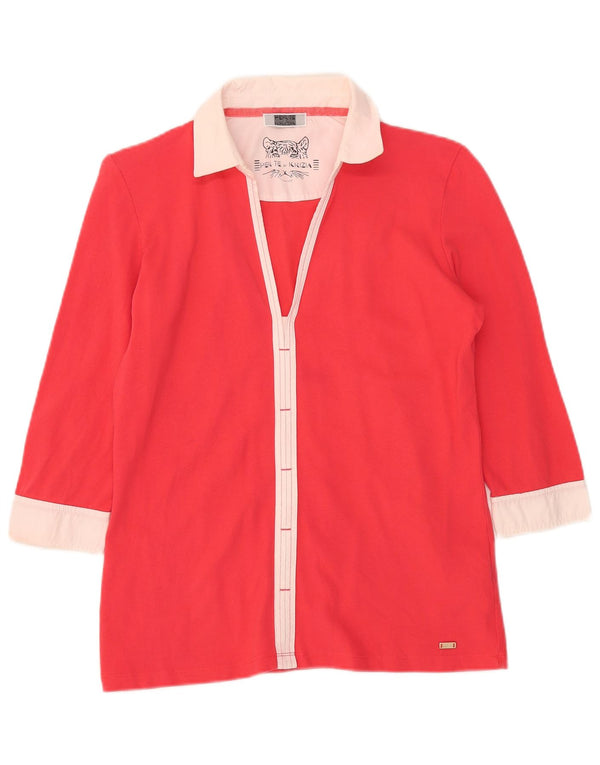 Perte by Krizia Camicetta da donna con maniche a 3/4 Top UK 12 Colore rosso medio