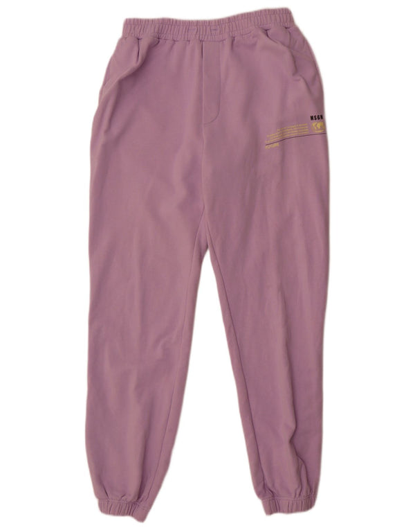MSGM Womens Tracksuit Trousers Joggers UK 14 Large Purple Cotton