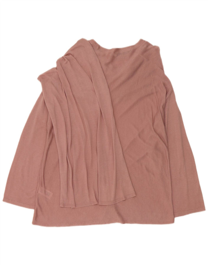 Top Zara da donna oversize a maniche lunghe UK 10 piccolo Lyocell rosa