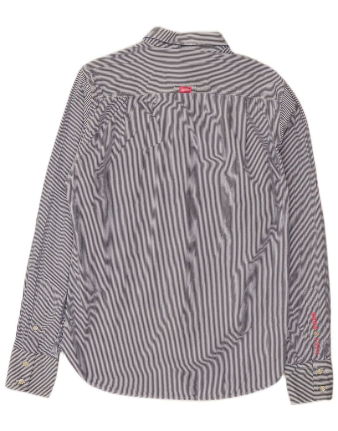 Camicia da uomo Superdry in cotone gessato blu medio