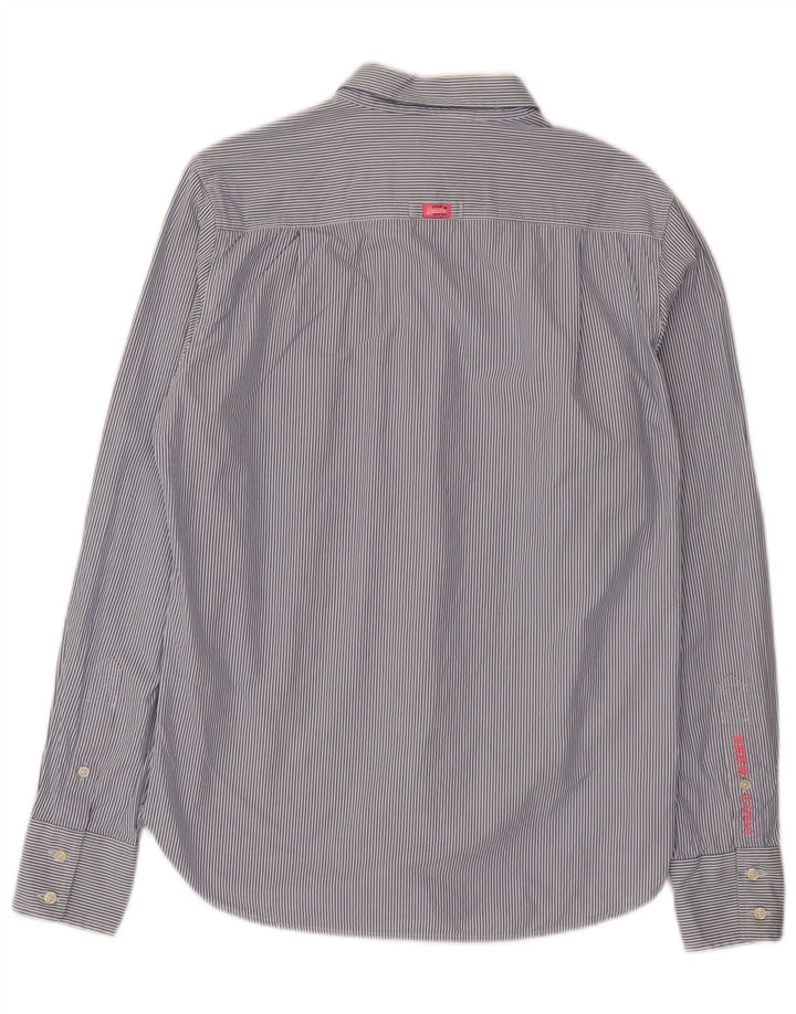 Camicia da uomo Superdry in cotone gessato blu medio