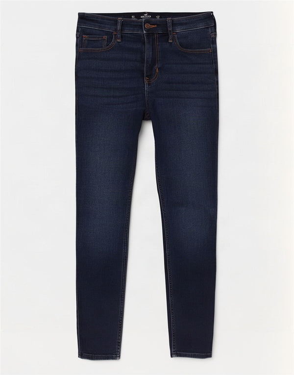 Jeans skinny Hollister da donna a vita alta W27 L26 cotone blu