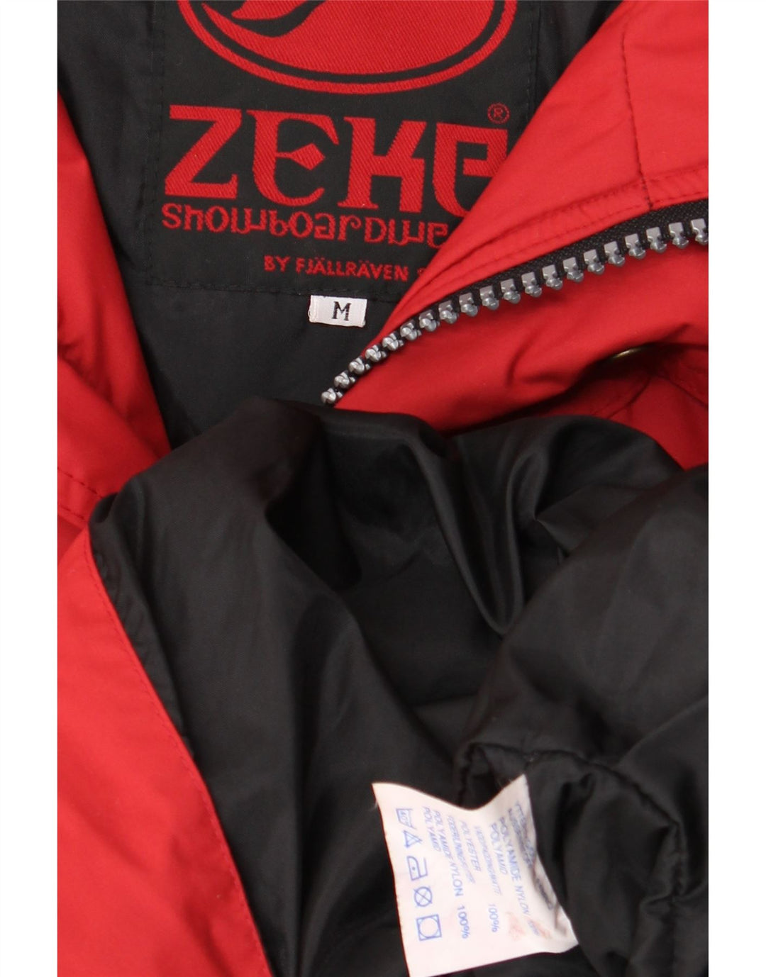Giacca da sci con cappuccio da uomo Fjall Raven UK 38 Nylon color block rosso medio
