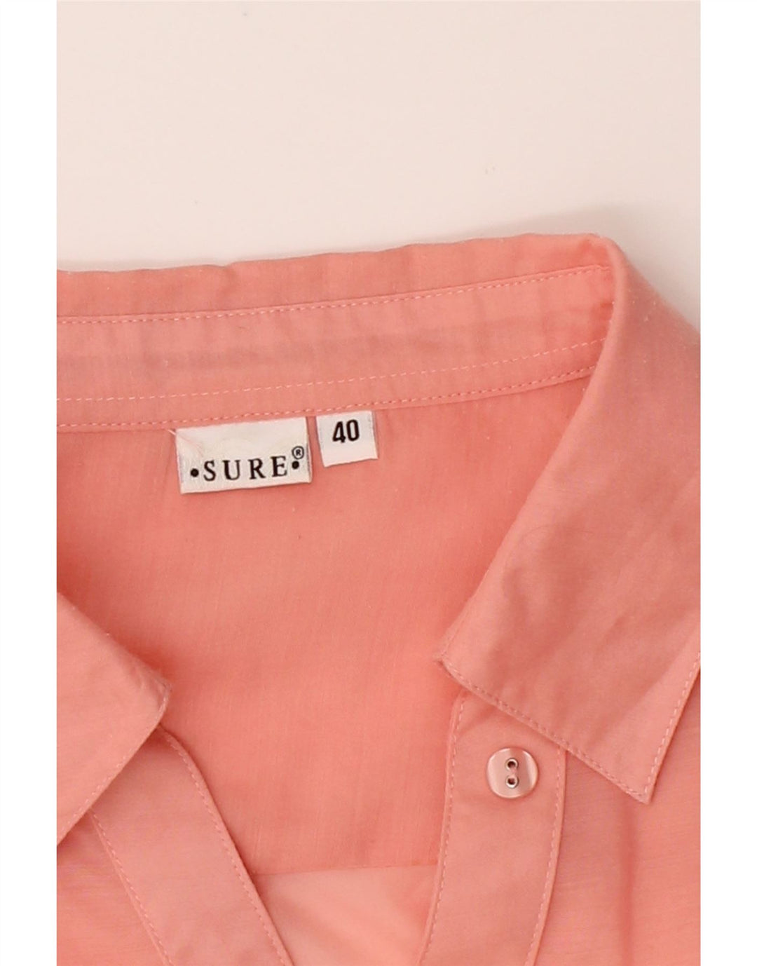 VINTAGE Womens Short Sleeve Shirt EU 40 Medium Pink Vintage Vintage and Second-Hand Vintage from Messina Hembry 