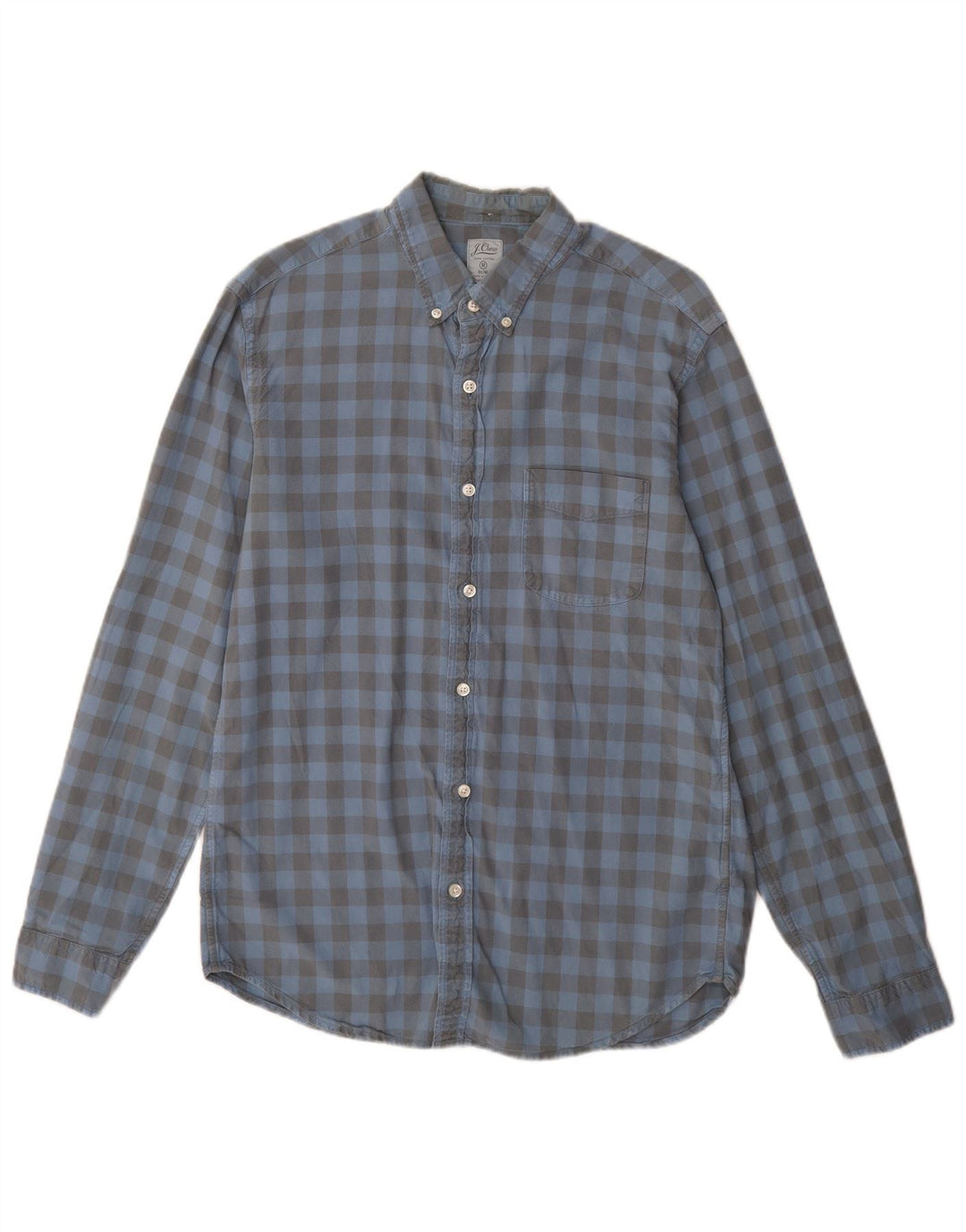J. CREW Camicia slim da uomo in cotone a quadretti blu medio