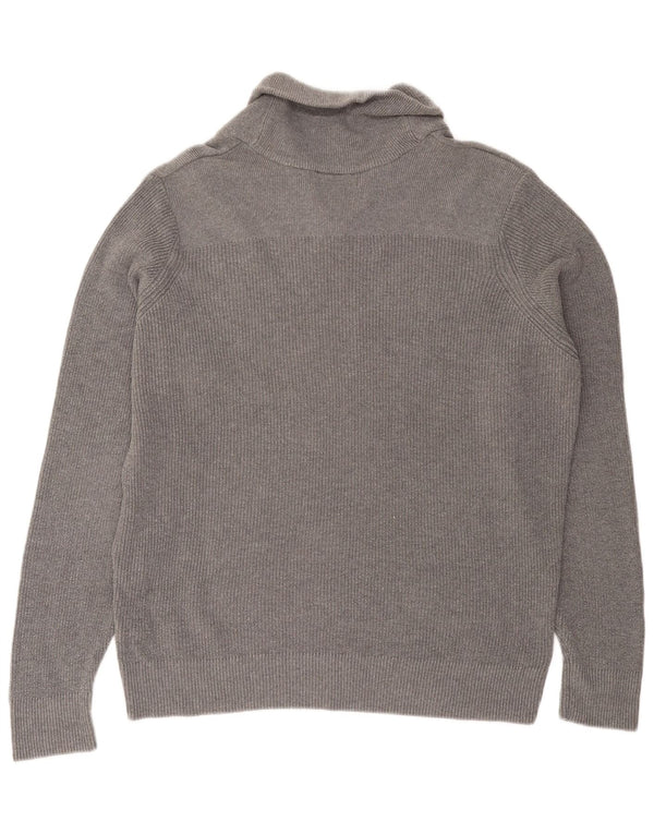 Maglione da uomo Marks & Spencer con collo a scialle, grande cotone grigio