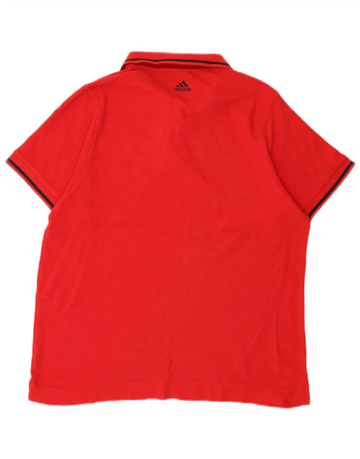 Adidas Mens Polo Shirt Large Red Cotton