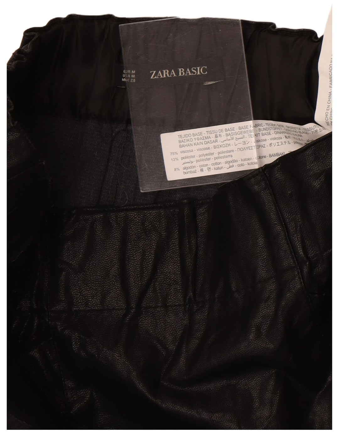Minigonna Zara da donna media W28 viscosa nera
