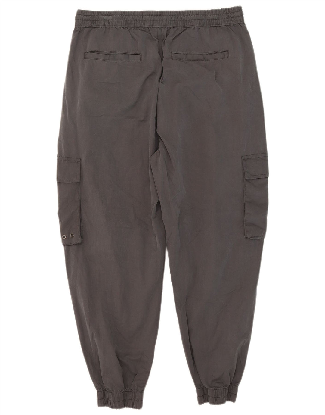 Zara Uomo Crop Joggers Pantaloni Cargo Grandi W32 L24 Poliestere Grigio