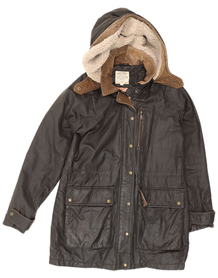 Giacca parka oversize con cappuccio da donna Fat Face UK 10 piccola in cotone marrone