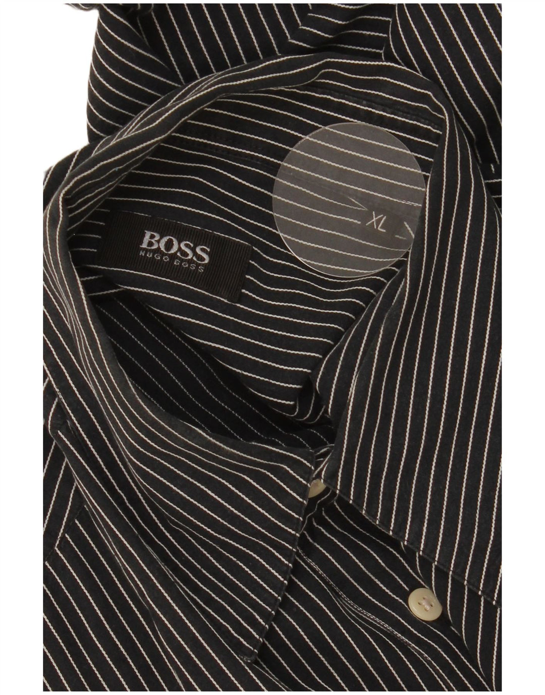 Hugo Boss Mens Shirt XL Navy Blue Striped