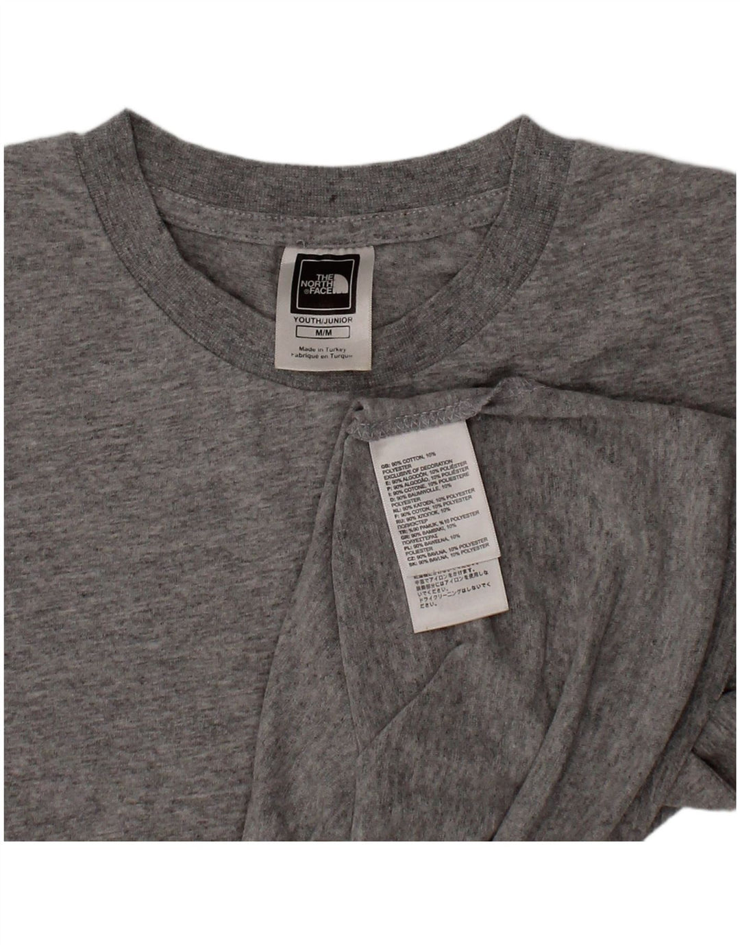 THE NORTH FACE Boys T-Shirt Top 9-10 Years Medium Grey Flecked Cotton