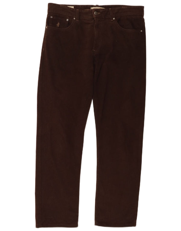 Marlboro Classics Mens Straight Casual Trousers W36 L30 Brown Cotton