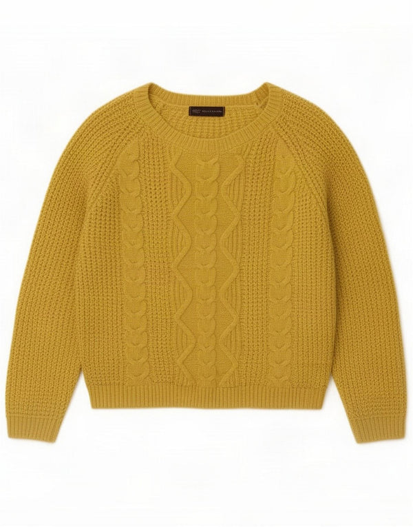 Marks & Spencer maglione da donna con scollo a barca UK 16 Large Giallo