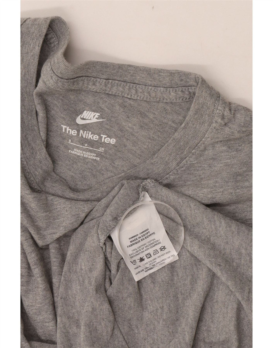 Nike Top con grafica da uomo a maniche lunghe in cotone chiazzato grigio piccolo