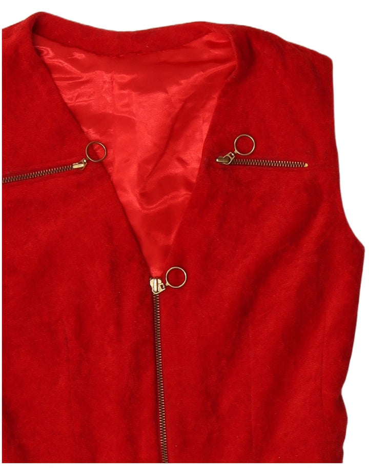 Gilet da donna VINTAGE UK 14 rosso medio