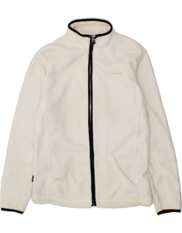 DIADORA Womens Fleece Jacket UK 14 Medium White Polyester Vintage Diadora and Second-Hand Diadora from Messina Hembry 