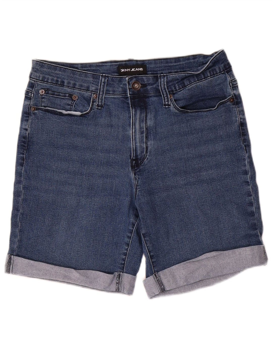 Pantaloncini di jeans da donna Dkny US 6 medi W32 blu