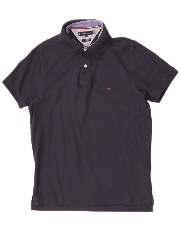 Polo da uomo slim fit Tommy Hilfiger in cotone blu navy medio