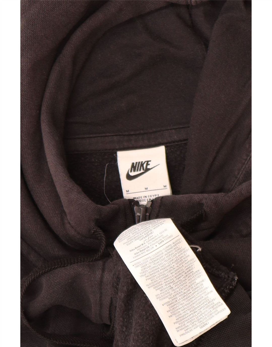 Felpa con cappuccio e zip Nike da uomo in cotone nero medio