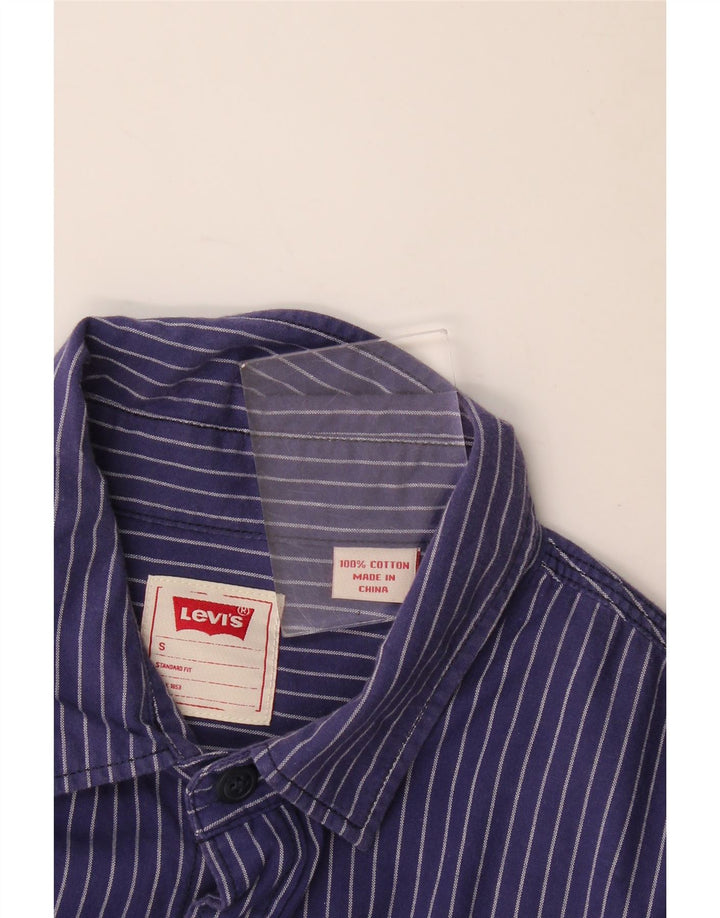 Camicia Levi's da uomo vestibilità standard piccola in cotone gessato blu navy