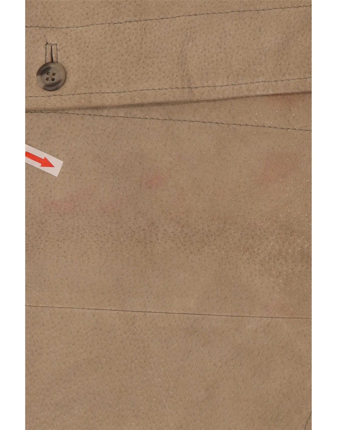 M. Flues Camicia da uomo in pelle scamosciata Camicia grande in pelle beige