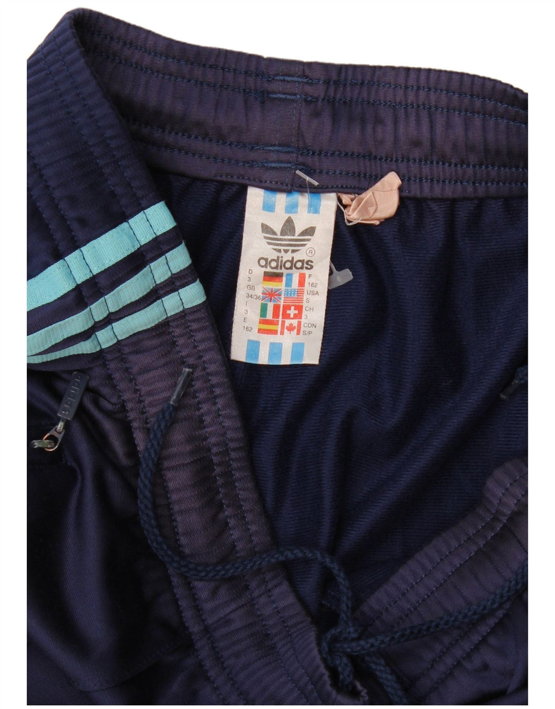 Pantaloni da tuta da uomo Adidas Small in poliestere blu navy