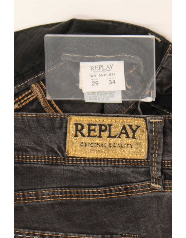 Jeans slim da donna Replay W29 L34 cotone grigio