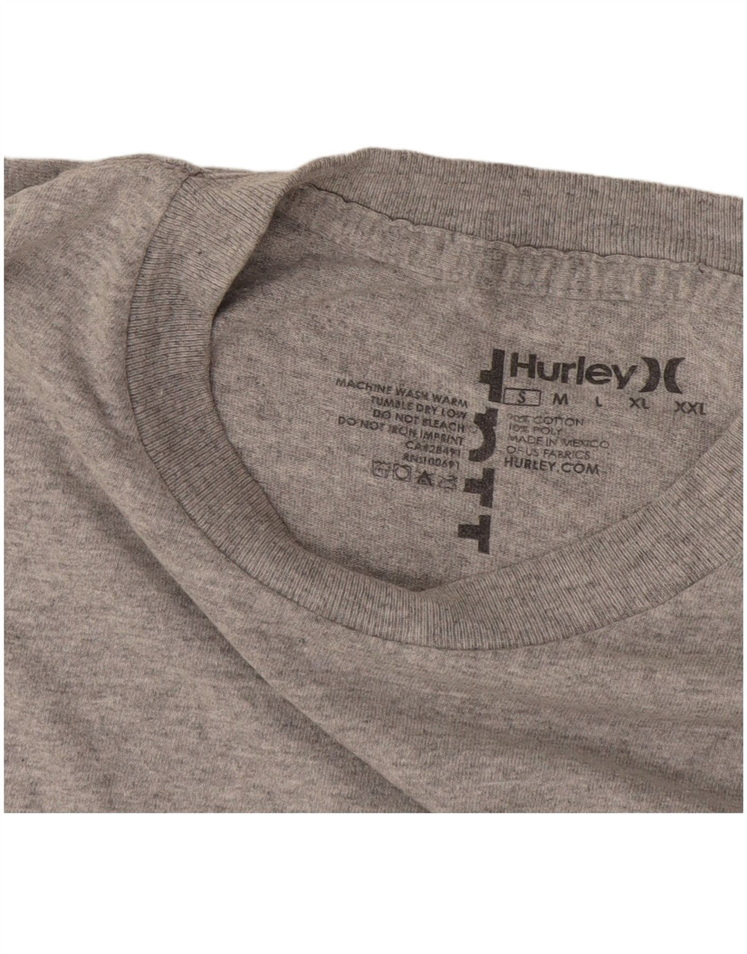 T-shirt da uomo Hurley Top Small in cotone chiazzato grigio