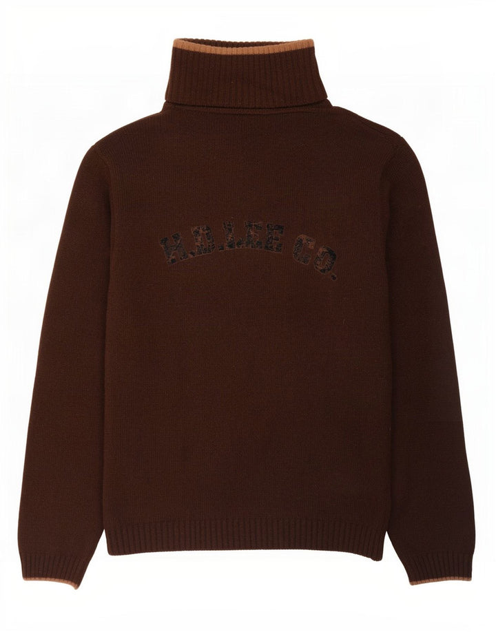 Maglione cardigan grafico da uomo Lee in lana marrone medio