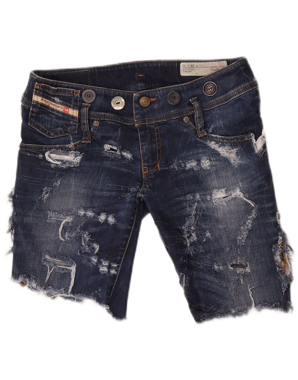 Pantaloncini di jeans slim slim Matic da donna Diesel W28 cotone blu navy medio