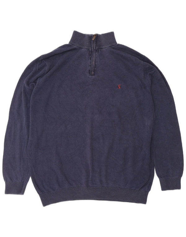 Maglione Joules da uomo con zip e collo XL in cotone blu navy