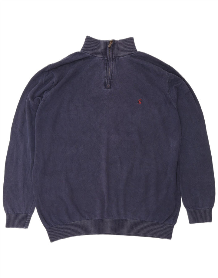 Maglione Joules da uomo con zip e collo XL in cotone blu navy