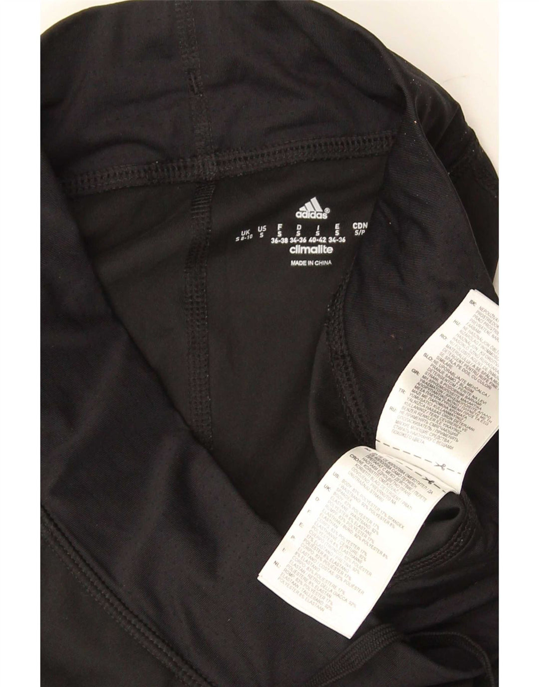 Leggings Adidas Climalite Capri da donna UK 8/10 Piccolo poliestere nero