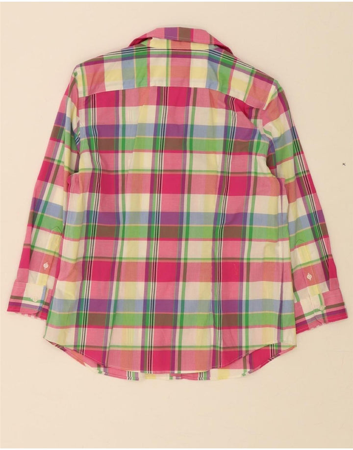 CHAPS Womens Petite 3/4 Sleeve Shirt UK 14 Medium Multicoloured Check Vintage Chaps and Second-Hand Chaps from Messina Hembry 