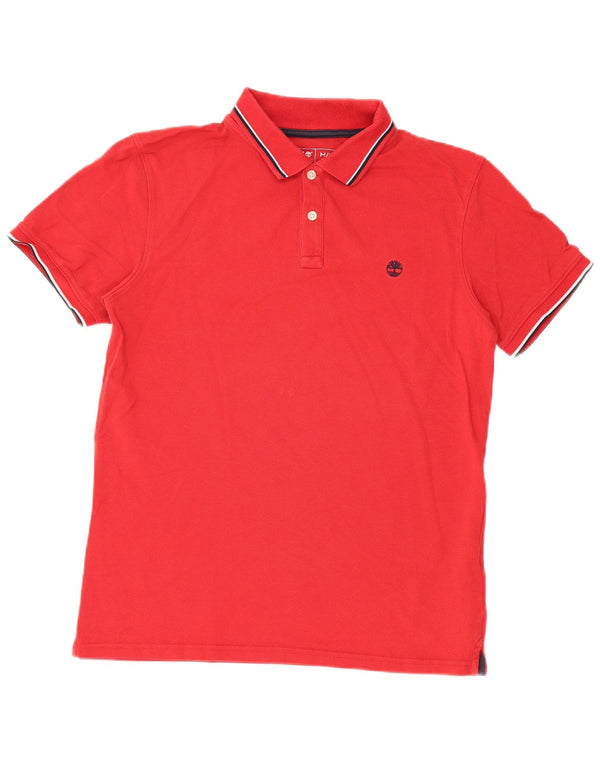 Polo Timberland da uomo slim fit in cotone rosso medio