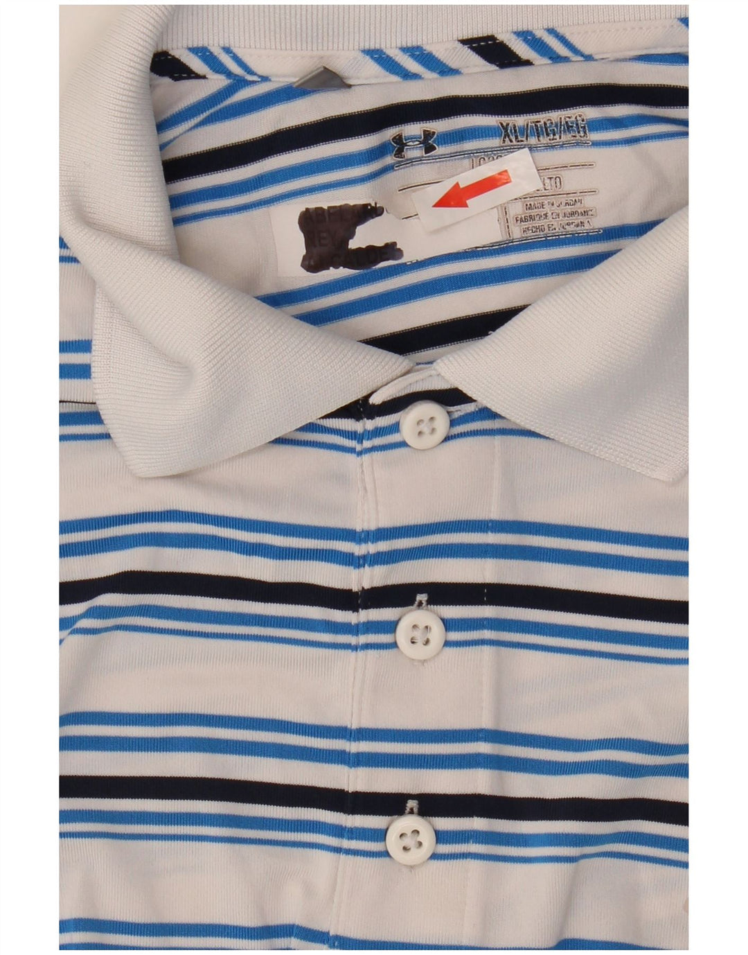 Polo da uomo Under Armour XL poliestere a righe bianche
