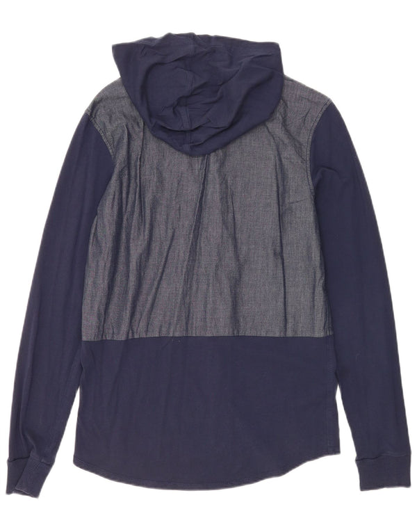 Camicia con cappuccio da uomo Benetton Small Blu Navy Colourblock