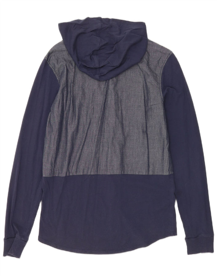 Camicia con cappuccio da uomo Benetton Small Blu Navy Colourblock